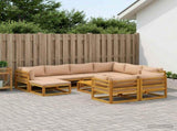 Sofa Set 10 pcs Natural Solid Acacia Wood 3417292