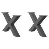 ZNTS Coffee Table Legs X-Shaped 2 pcs Anthracite 70x cm Steel 4012966