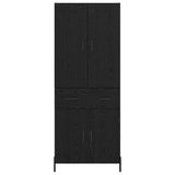 Highboard with Drawer 2 pcs Black Oak Engineered Wood 3416123