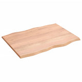 Table Top Light Brown 80x60x2 cm Solid Wood Oak Live Edge 363944