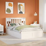 Bed Frame without Mattress White 150x200 cm King Size Solid Wood Pine 3323492