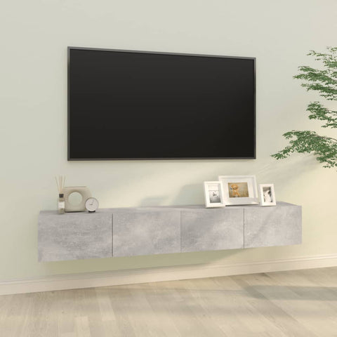 Wall TV Cabinets 2 pcs Concrete Grey 100x30x30 cm Engineered Wood 804548