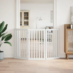 Dog Gate Foldable 3 Panels White 150 cm Poplar Wood 352246