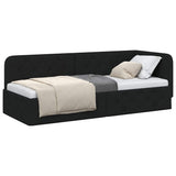 Corner Bed Frame with Headboard Black 80 x 200 cm Fabric 42016481