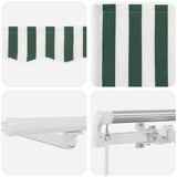 Retractable Awning Green and White 450 x 300 cm 3331068