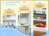 Pretend Play Kitchen, Kids Kitchen Playset, with Toy Phone, Chalkboard, Microwave, Cooking Stove, T3398P378964