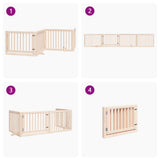 Dog Gate with Door Foldable 4 Panels 320 cm Poplar Wood 352241