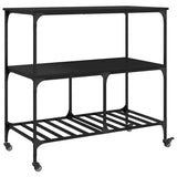 Kitchen Trolley Black 100x50x95 cm Engineered Wood 842306