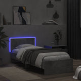Bed Frame without Mattress with LED Lights Concrete Grey 90x200 cm 838809