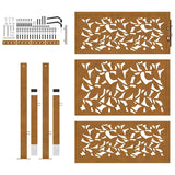 Garden Gate 100x125 cm Weathering Steel Leaf Design 4100965