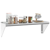 ZNTS Wall Shelf 100x30x31 cm Silver Stainless Steel 30273