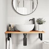 Basin Shelf Wall Mounted Steel and Solid Wood Acacia 3302713
