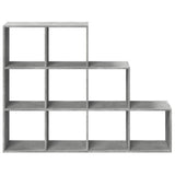 Room Divider Bookcase 3-Tier Concrete Grey 137.5x29x103.5 cm Engineered Wood 857979