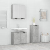 ZNTS 3 Piece Bathroom Cabinet Set Concrete Grey Engineered Wood 3115871