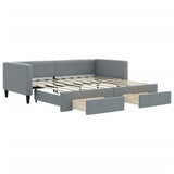 Daybed with Trundle&Drawers without Mattress Light Grey 90x190 cm Single 3196651
