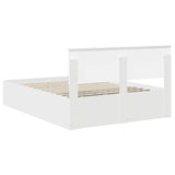 Bed Frame with Headboard White 150 x 200 cm Engineered Wood 3408655