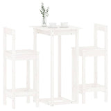 3 Piece Bar Set White Solid Wood Pine 3124733