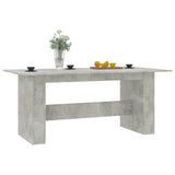 ZNTS Dining Table Concrete Grey 180x90x76 cm Engineered Wood 800472