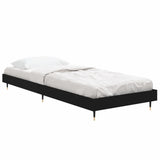 Bed Frame without Mattress Black 75x190 cm Small Single Engineered Wood 832206