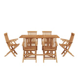 Garden Dining Set 7 pcs Brown Solid Teak Wood 3155339