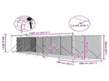 Outdoor Dog Kennel with Roof Silver 2x14x2.5 m Galvanised Steel 3190477