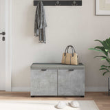 Hall Bench with Cushion with Door Concrete Grey 80 x 38 x 46 cm 891483