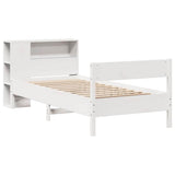 Bookcase Bed without Mattress White 75x190 cm Small Single Solid Wood Pine 3322973