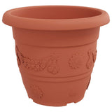 Round Flower Pot 6 pcs Brick Red 34 x 28 cm Plastic 42020282