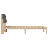 Bed frame Brown and dark grey 90 x 190 cm Solid pine wood 878785
