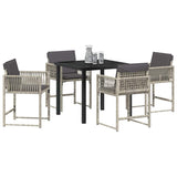 Garden Dining Set 5 pcs Light Grey Poly Rattan 3380761
