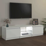 TV Cabinet with LED Lights White 140x40x36 cm 804292