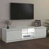 TV Cabinet with LED Lights White 140x40x36 cm 804292