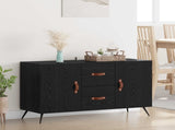 Sideboard Black Oak 100 x 36 x 60 cm Engineered Wood 882453