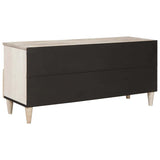 TV Cabinet Bleached White 100 x 33 x 46 cm Solid Mango Wood 4018134