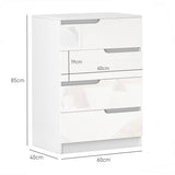 Chest of Four High Gloss Front Drawers - White T3398P342358