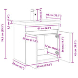 Bathroom Vanity Unit with Tap Grey Sonoma 61 x 40 x 74.5 cm 889542