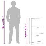 Shoe Cabinet White 59x17x108 cm Engineered Wood 342526