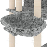 Cat Tree with Sisal Scratching Posts Light Grey 191 cm 171595