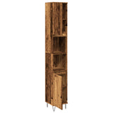 Bathroom Cabinet Old Wood 30x30x190 cm Engineered Wood 857199
