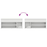 Shoe Bench White 102x30.5x45 cm Engineered Wood 859136