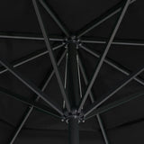 Garden Parasol with Aluminium Pole 500 cm Black 47368