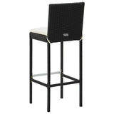 5 Piece Garden Bar Set with Cushions Poly Rattan Black 3095447