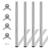 4 Height Adjustable Table Legs Chrome 870 mm 242134