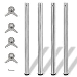 4 Height Adjustable Table Legs Chrome 870 mm 242134