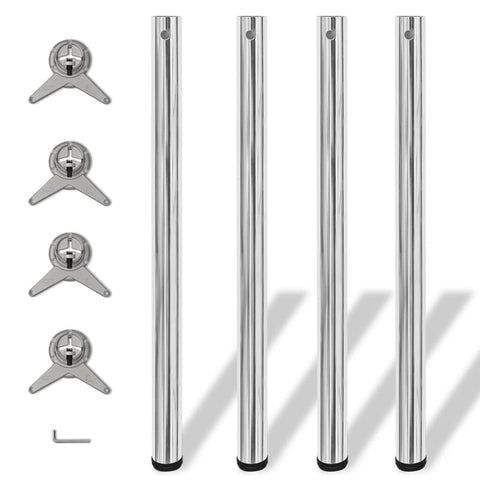 4 Height Adjustable Table Legs Chrome 870 mm 242134