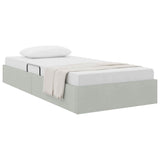 Storage Bed with Mattress Light Grey 100 x 203 cm Velvet 3370132