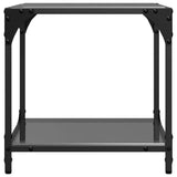 Coffee Tables with Black Glass Top 2 pcs 40x40x40 cm Steel 845965