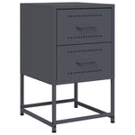 ZNTS Bedside Cabinets 2 pcs Anthracite 36x39x60.5 cm Steel 846463