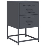 ZNTS Bedside Cabinets 2 pcs Anthracite 36x39x60.5 cm Steel 846463