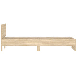 Bed Frame without Mattress with Headboard Sonoma Oak 75x190 cm Small Single 838661